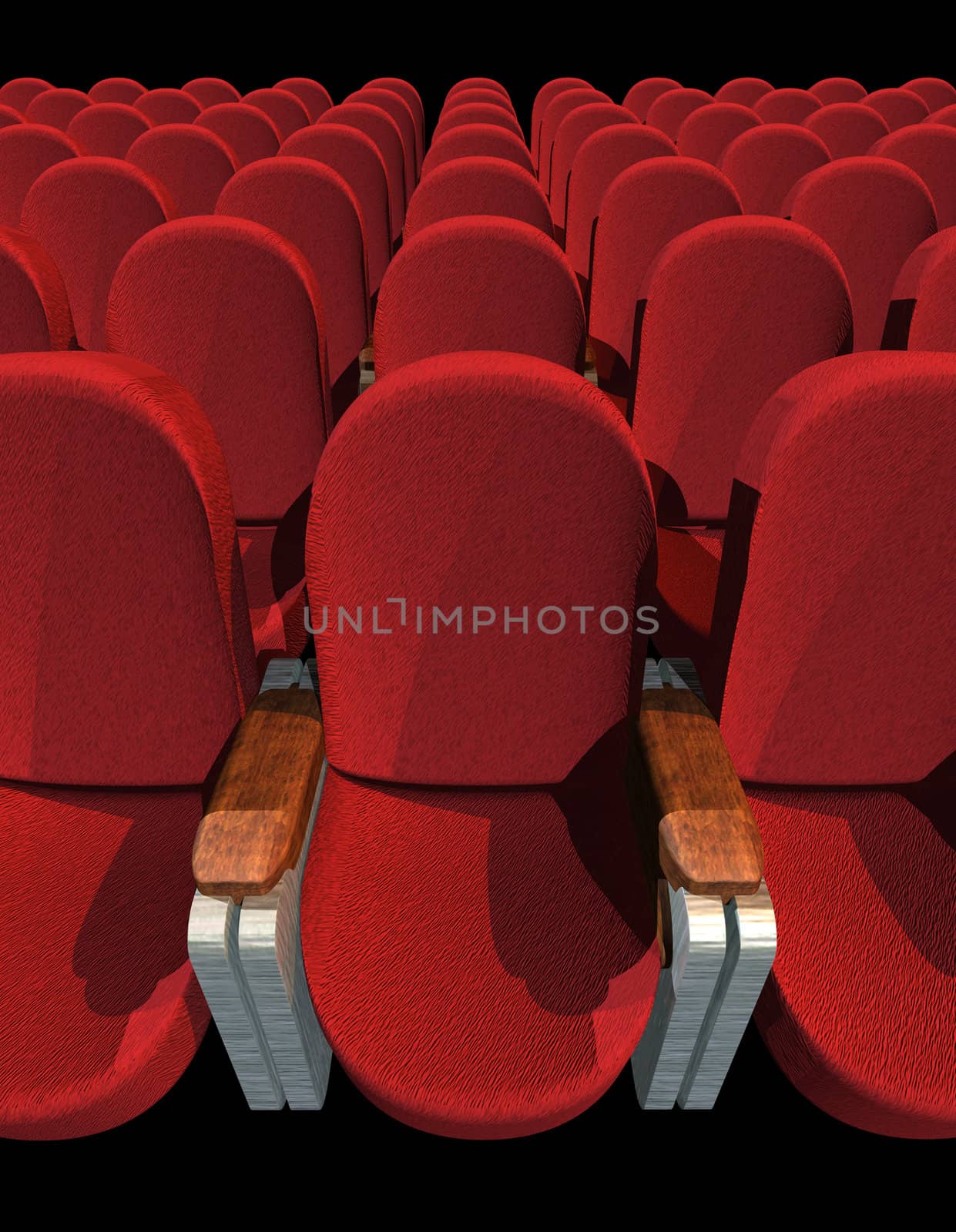 Seat at Movie Show (3D image) no shadow