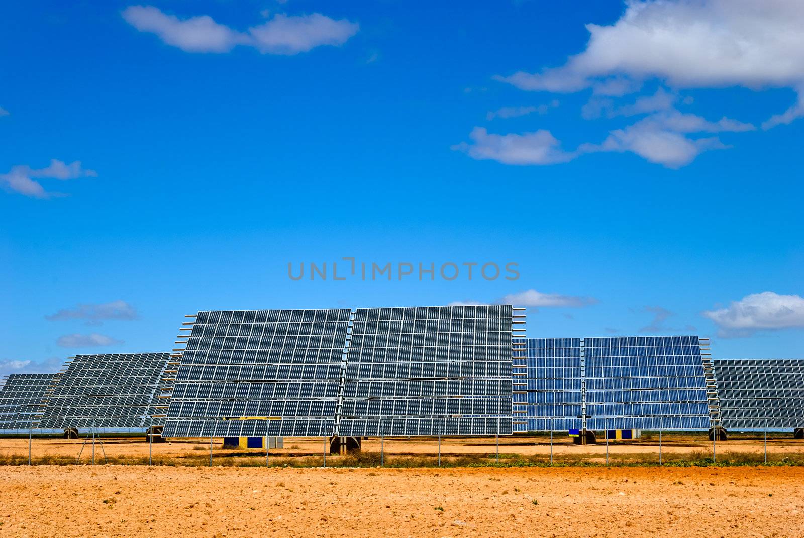 solar panel field in Aragon, Spain