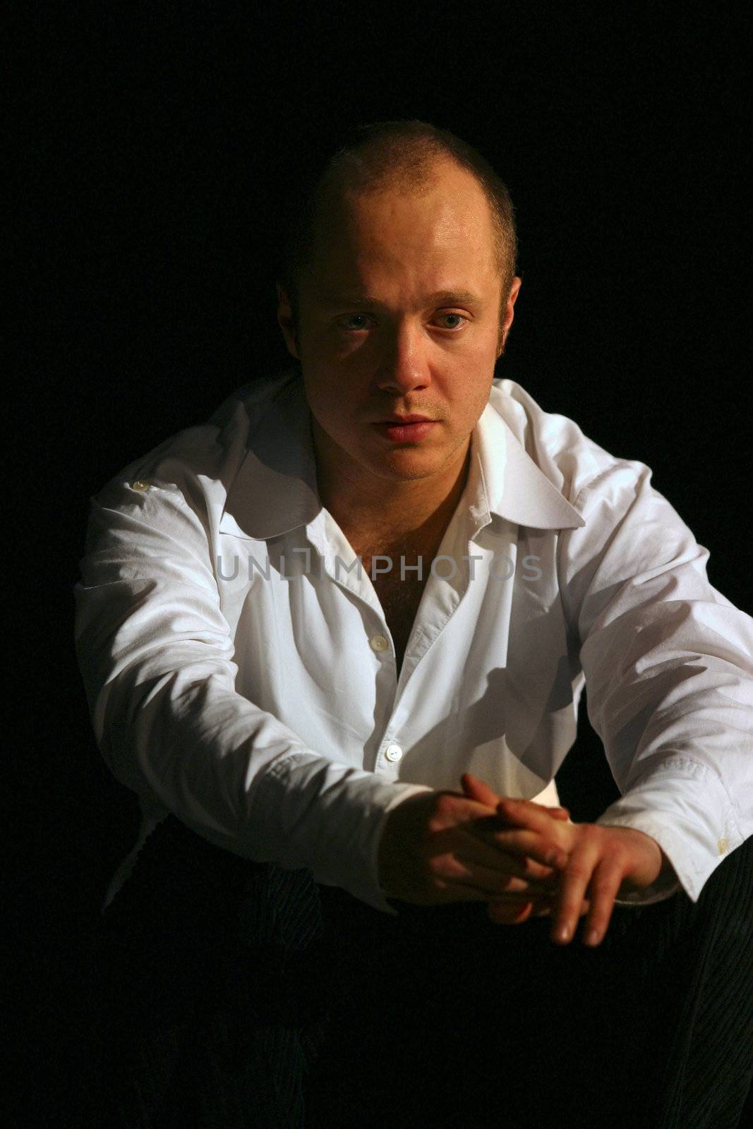RUSSIA, MOSCOW, 17 MARCH 2006: Russian actor Eugeny Stychkin in performance of "Display of Love". Russia. Moscow, 17 March, 2006