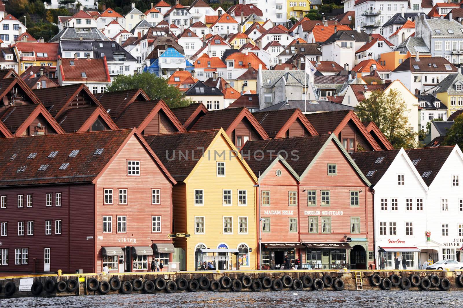 Veiw on the olg city of Bergen, Norway