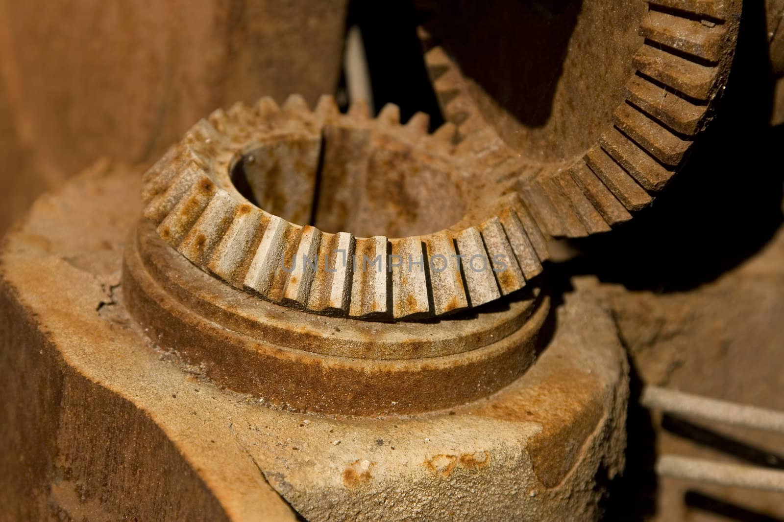 detail of old rusty gears, transmission wheels