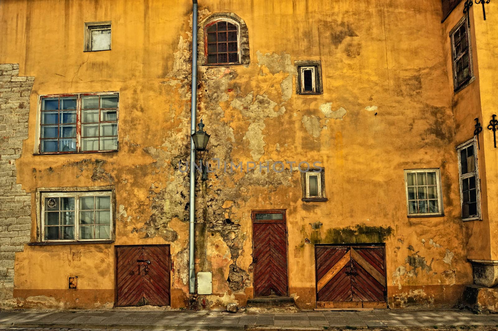 Ancient house on the street in old town