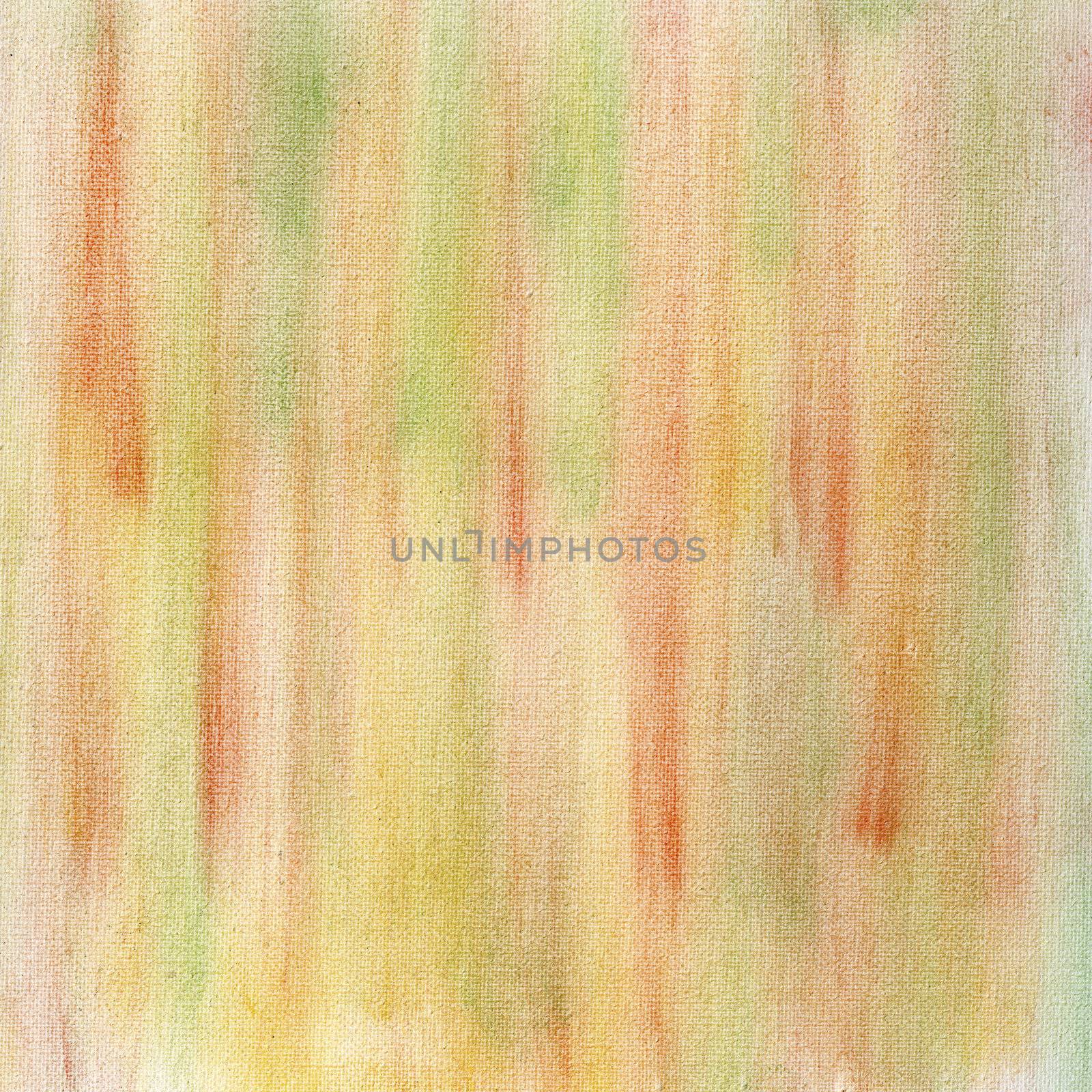 red, yellow and green crayon pastel smudges on white artist canvas, self made by photographer