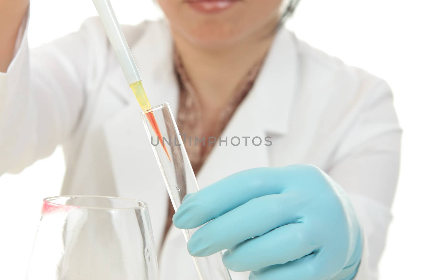 A female forensic scientist at work.