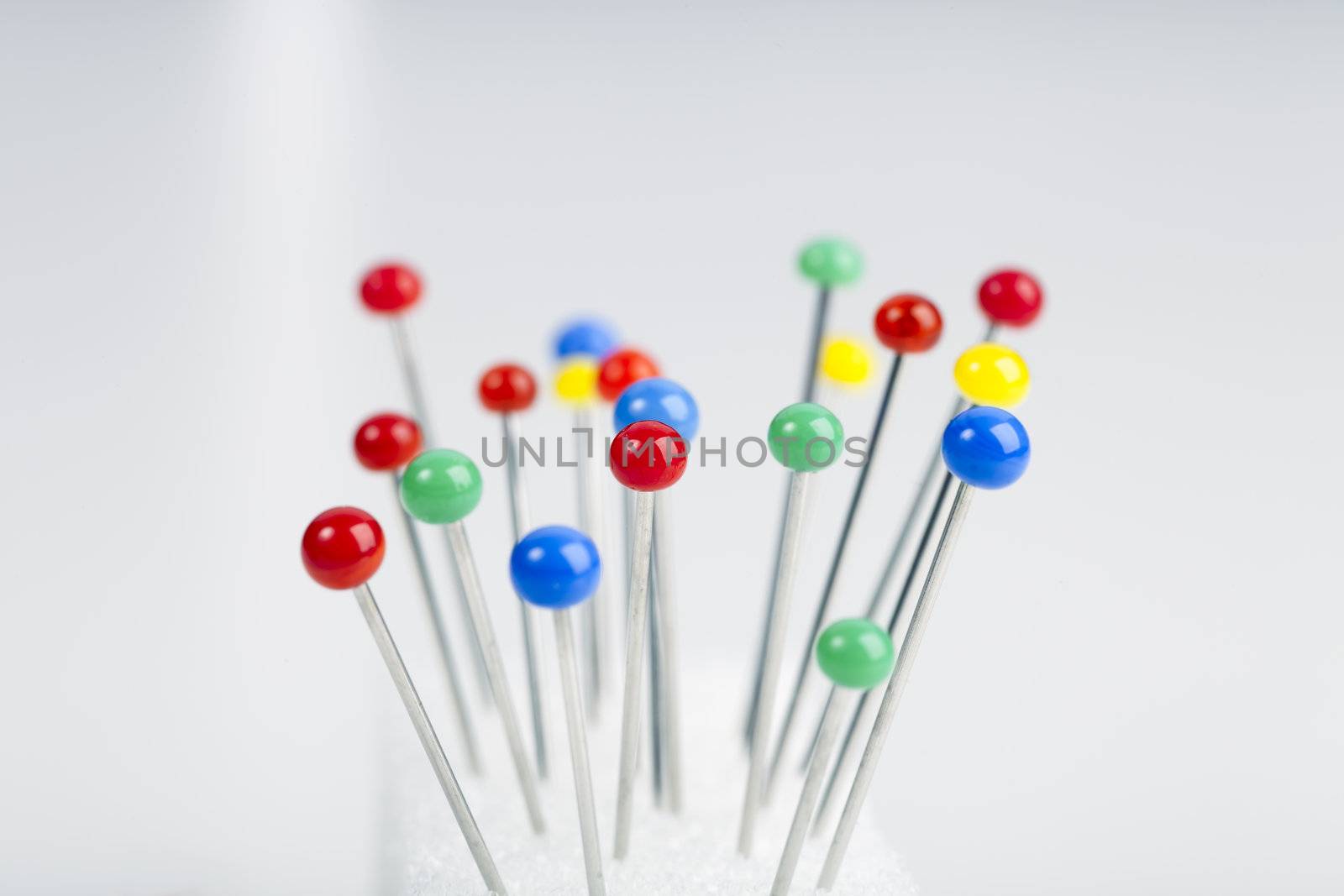 Colorful sewing pins.