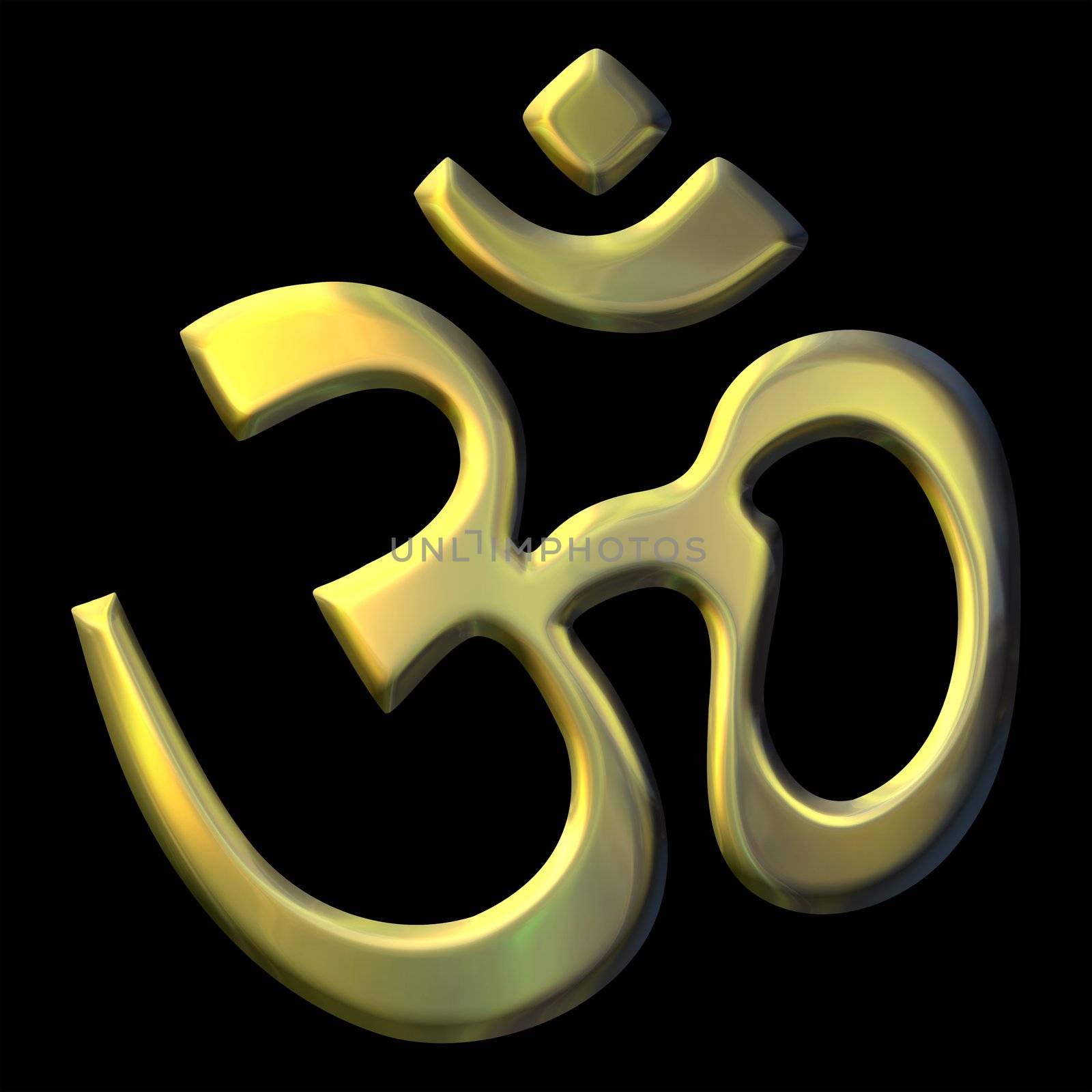 an illustration of the golden sacred syllable Aum