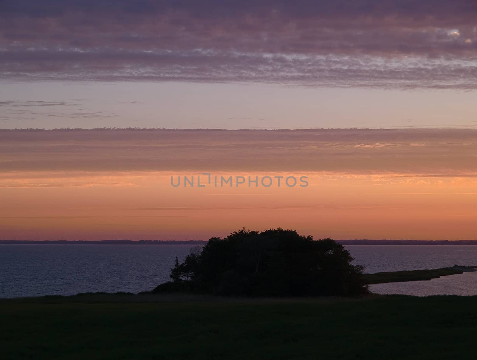 Dramatic majestic colorful sunset over the sea ocean