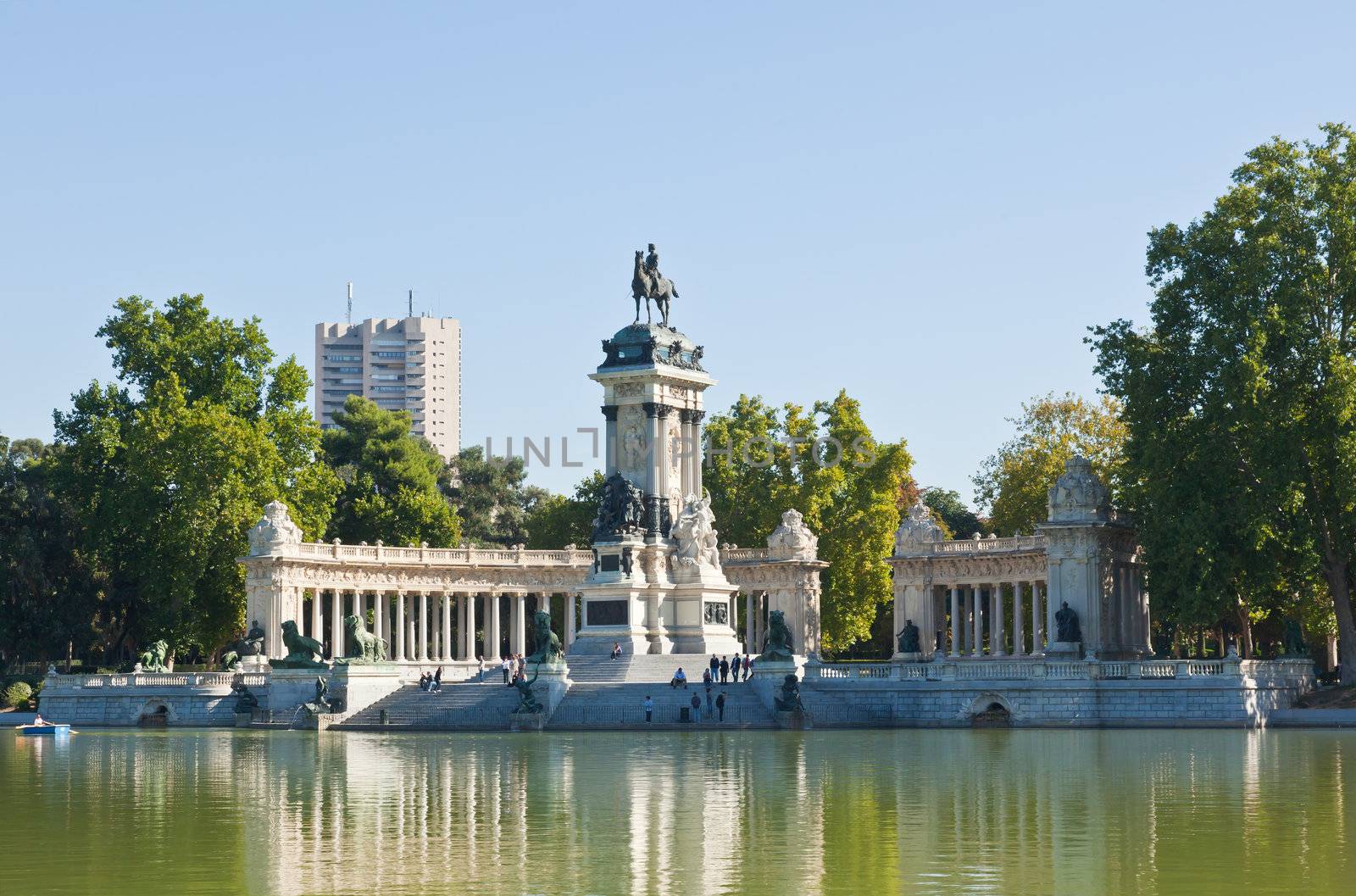 The Retiro Park in Madrid City, Spain 