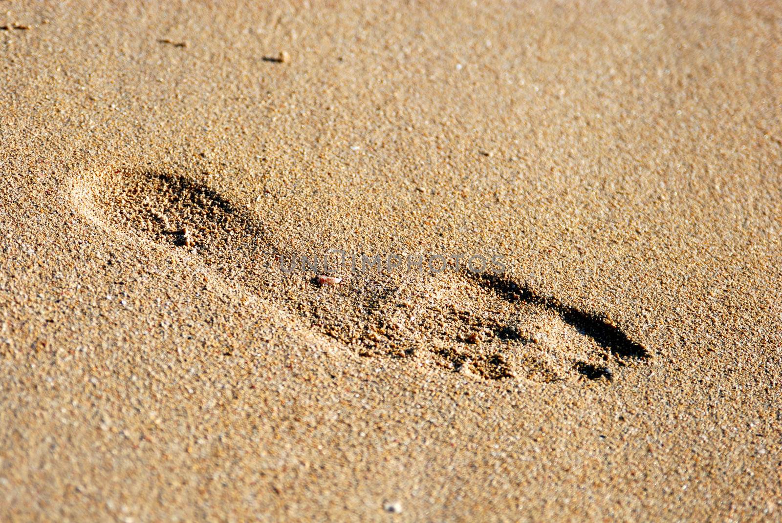 foot print on the sand by Riviera