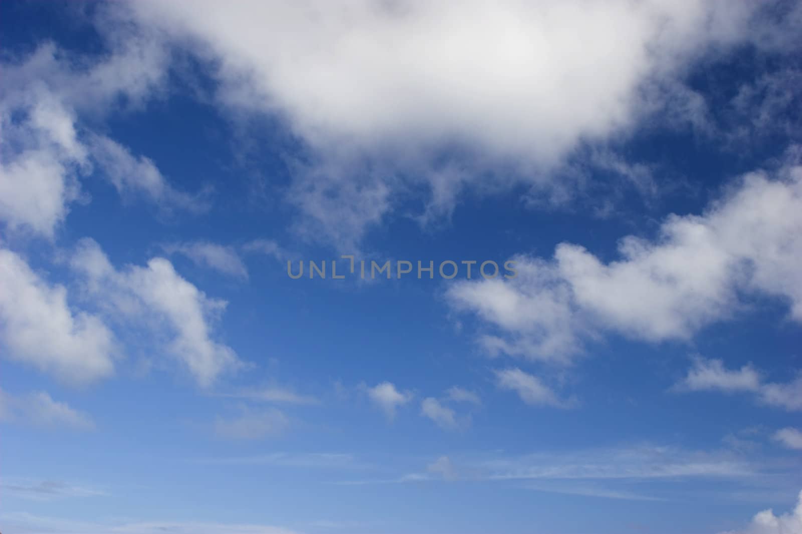 Picture of a beautiful blue sky with white clouds