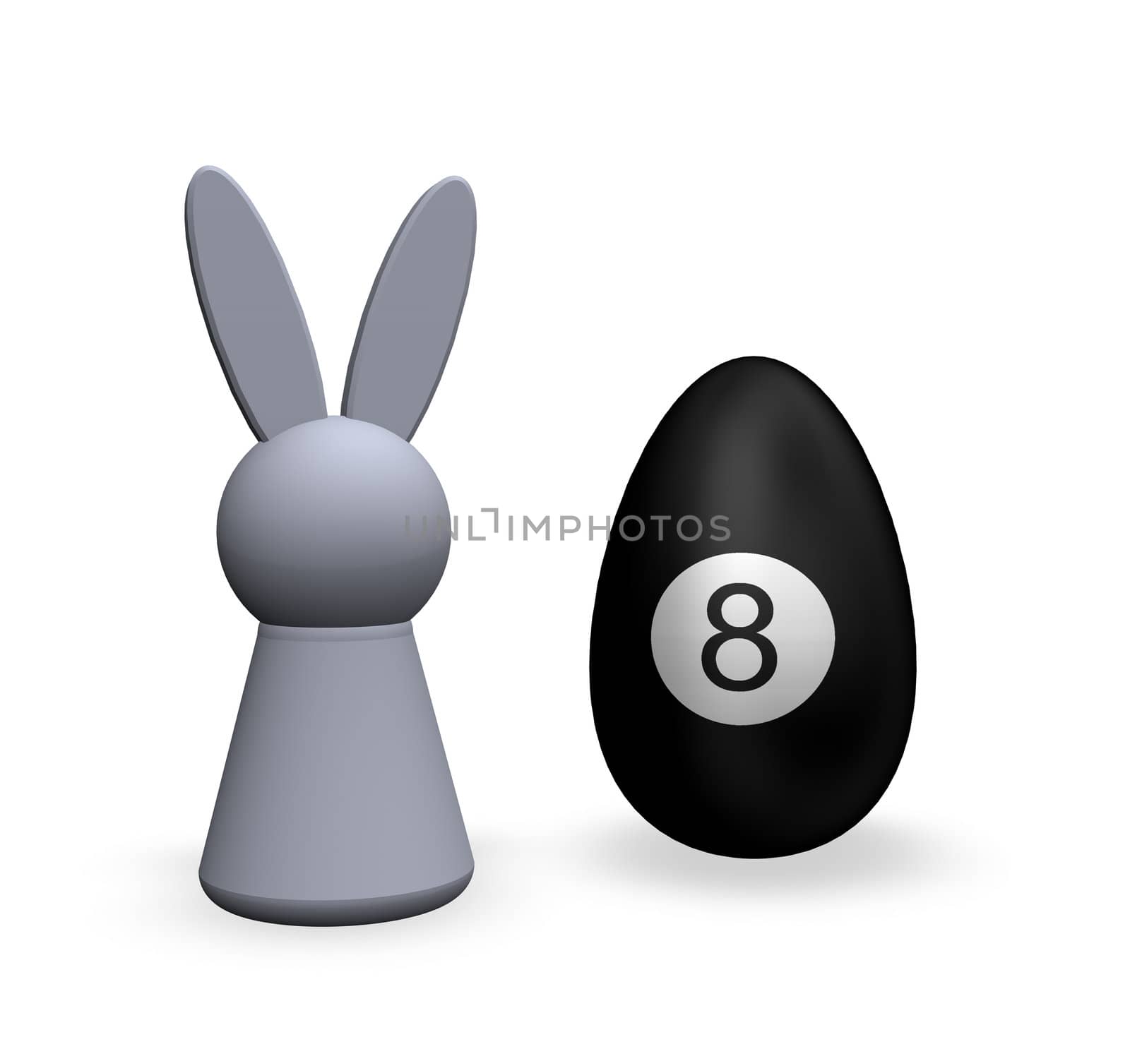 play figure bunny and billiard egg