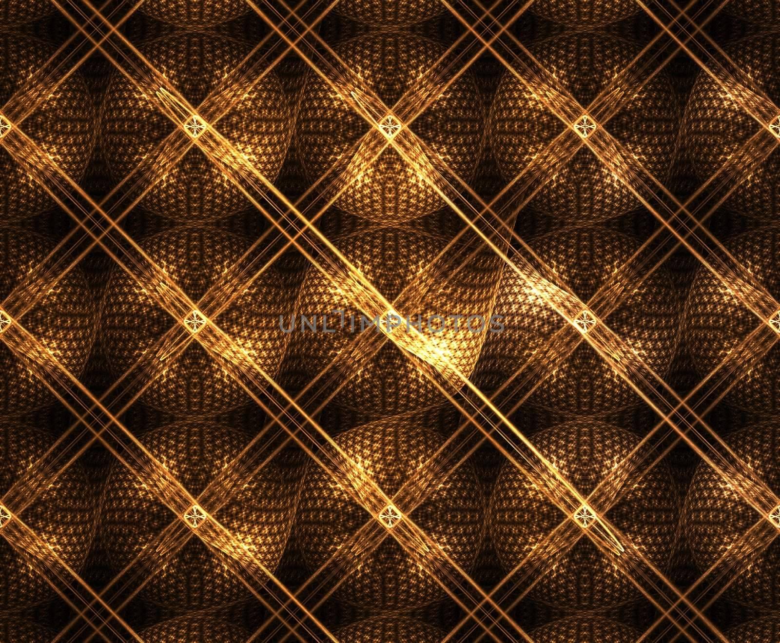 Digital generated tiling, looks as interweaving of golden threads