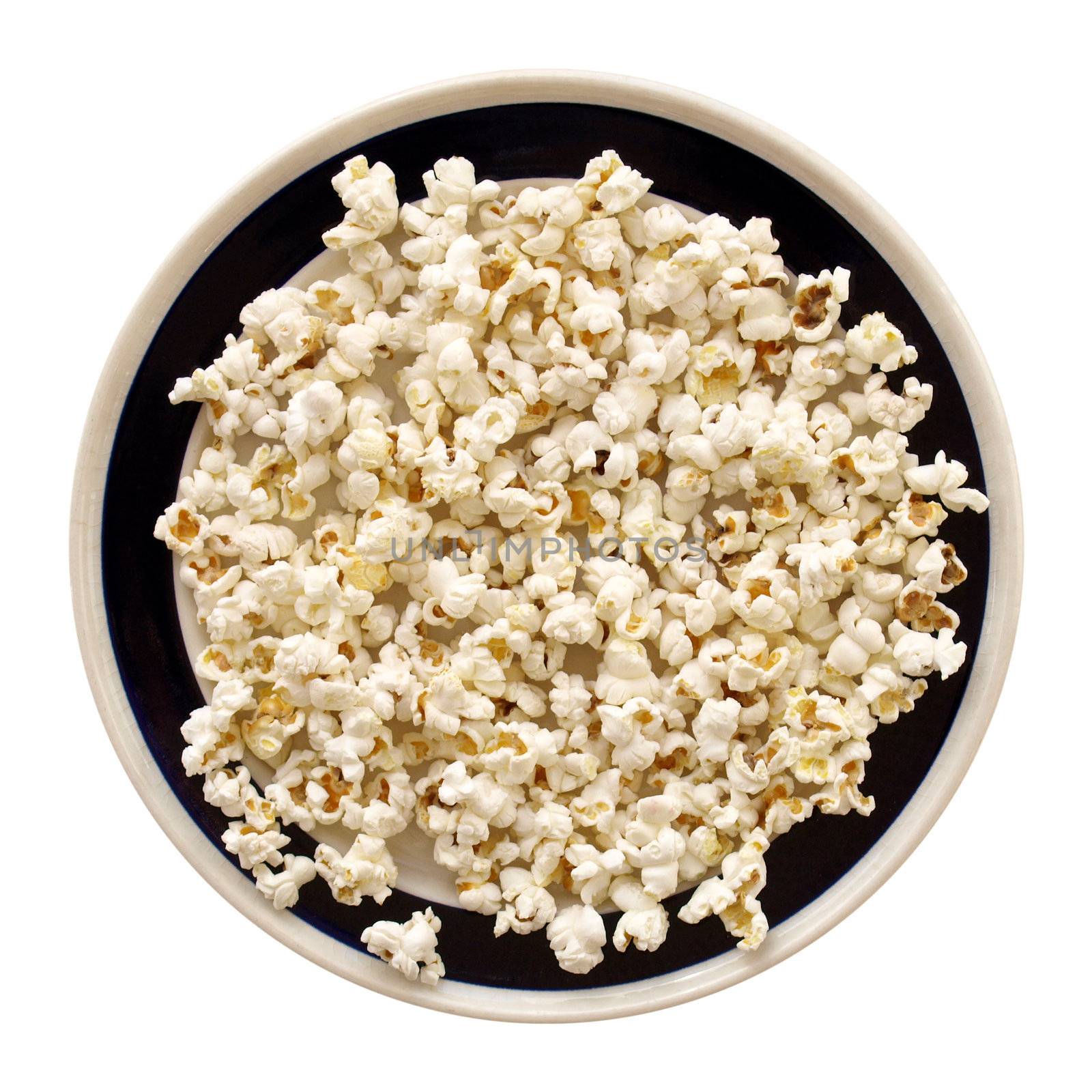 Pop corn maize in an isolated dish