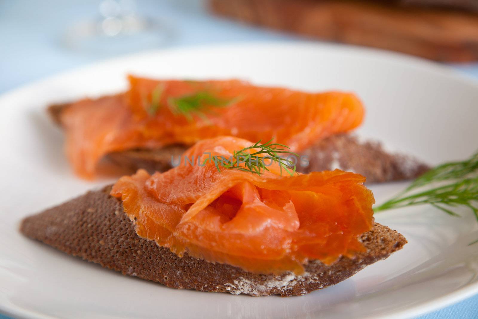 Smoked salmon with dille by Fotosmurf