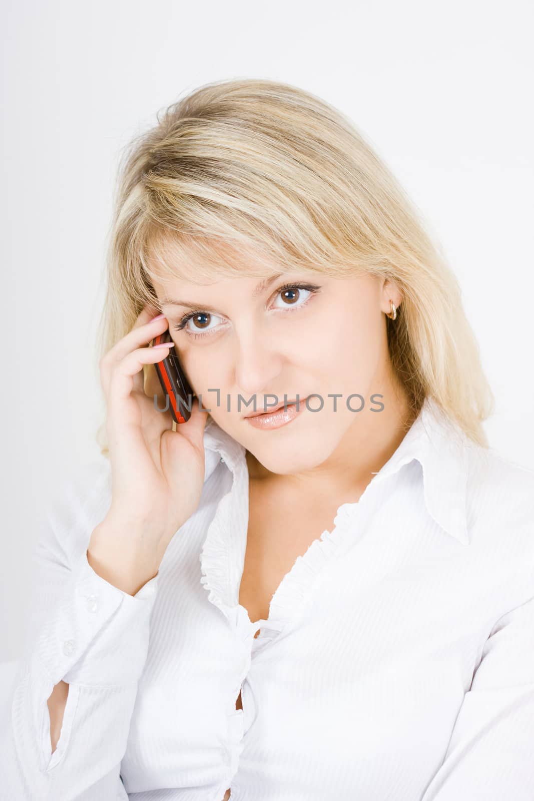 beautiful girl talking on the phone by pzRomashka
