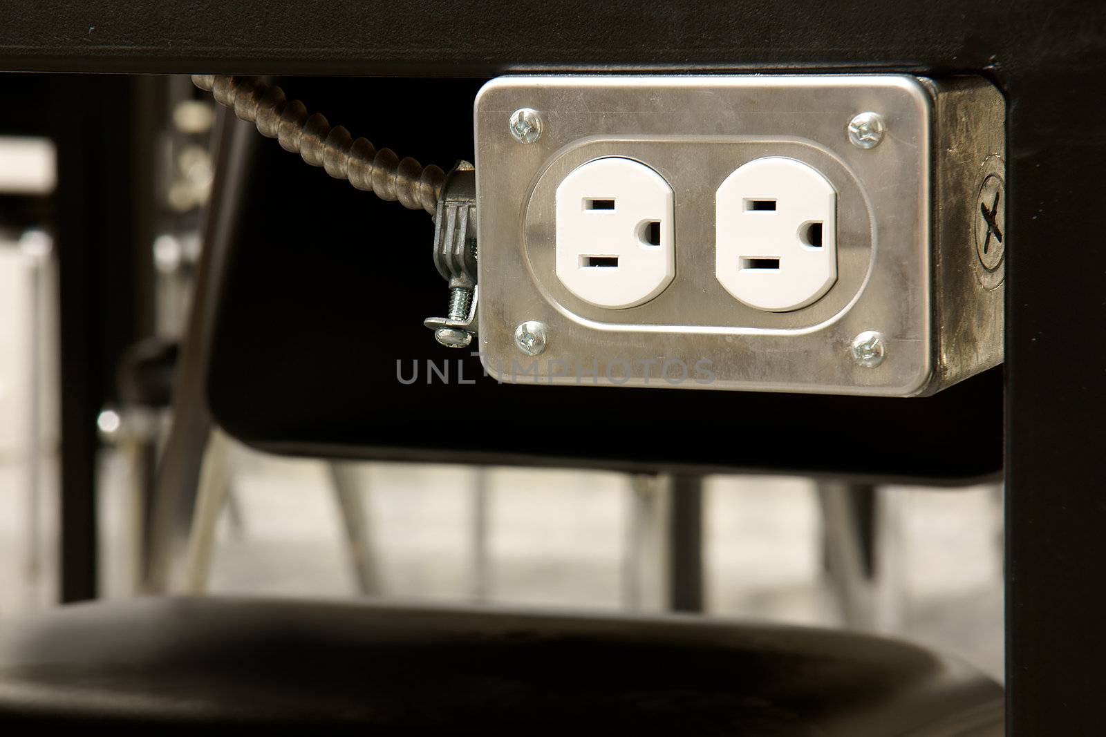 Electrical outlet under tabletop by Mirage3