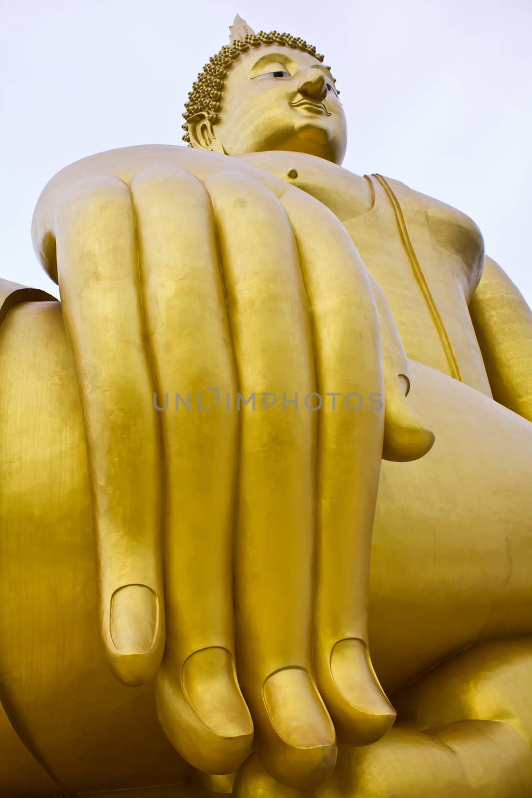 big hand big buddha in thai temple