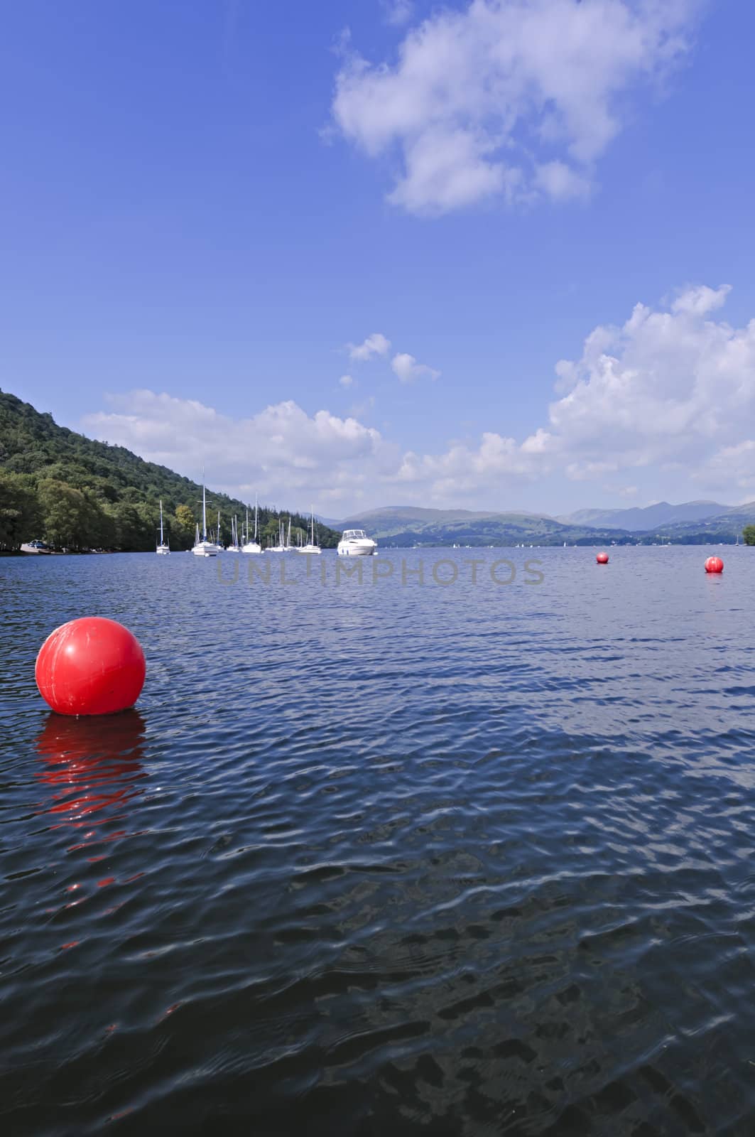 Lake Windermere in Lake District National Park Cumbria England