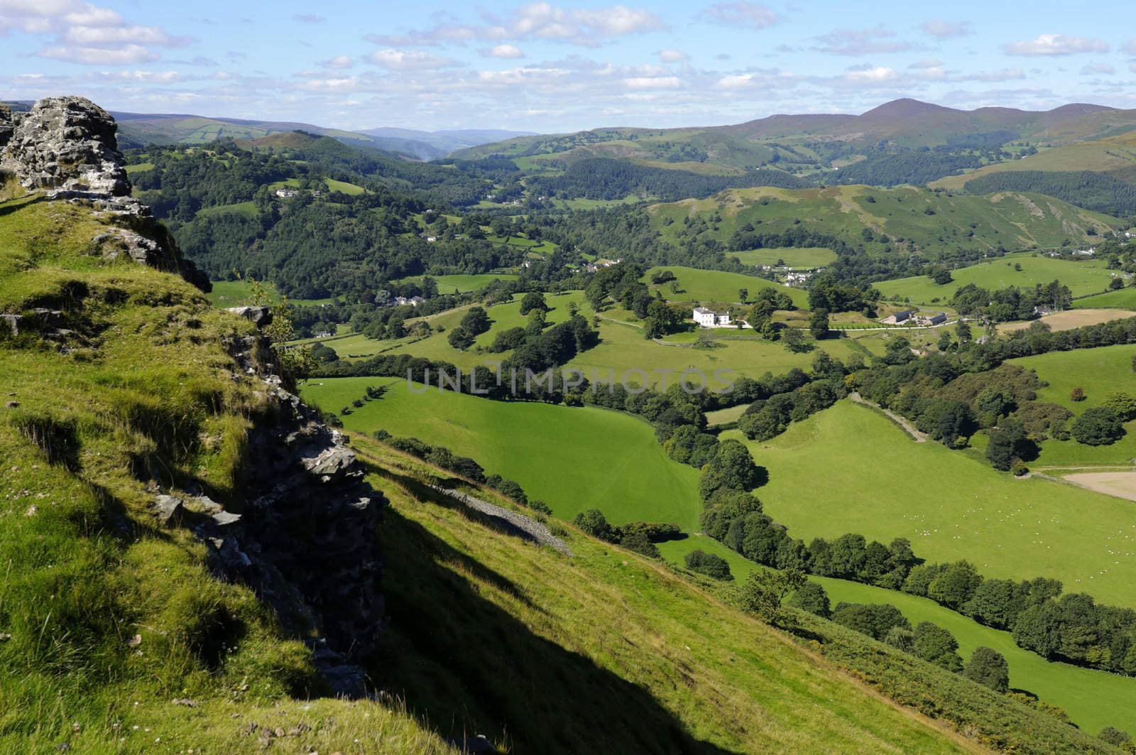 View from Castell Dinas Bran above Llangollen in Denbighshire Wales UK