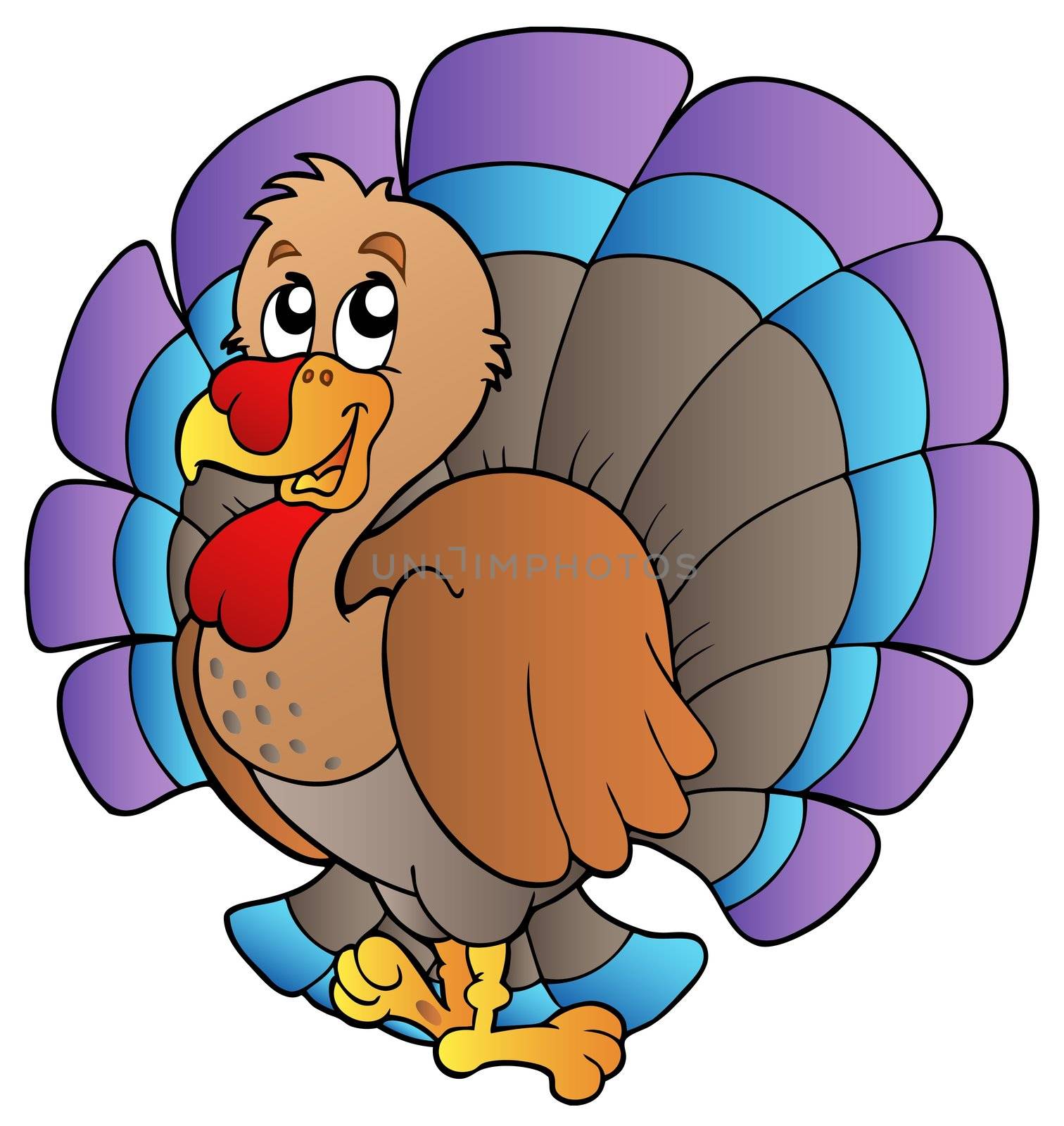 Happy cartoon turkey by clairev