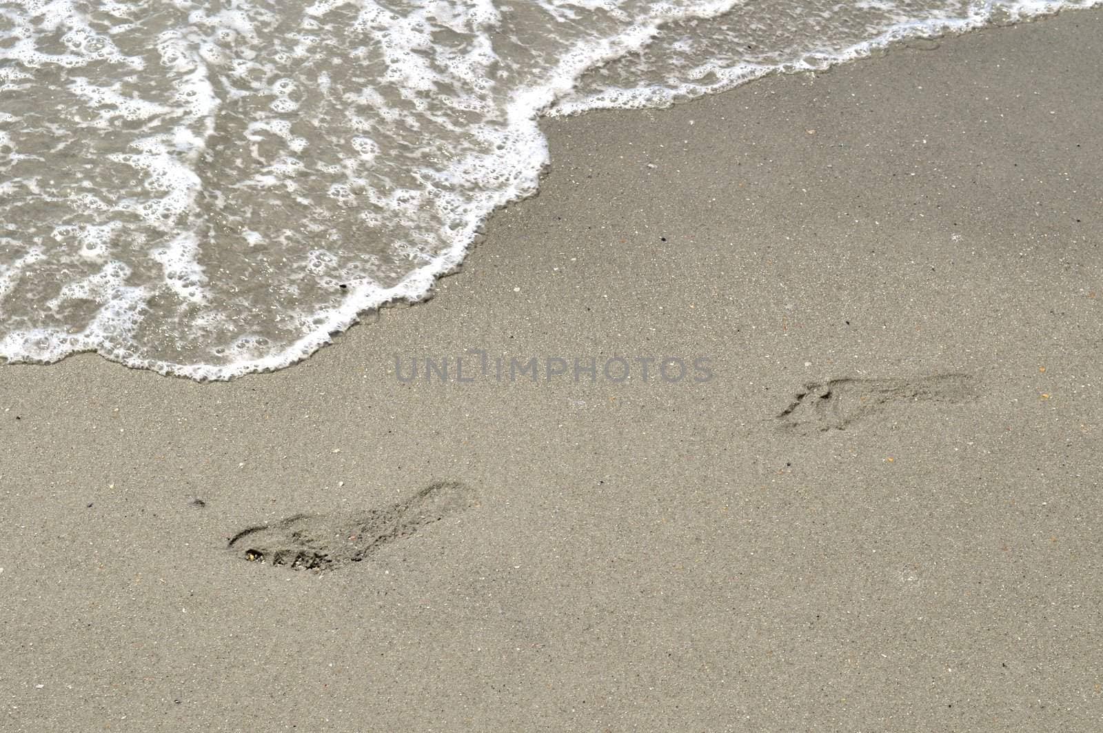 Footsteps in the sand by RefocusPhoto