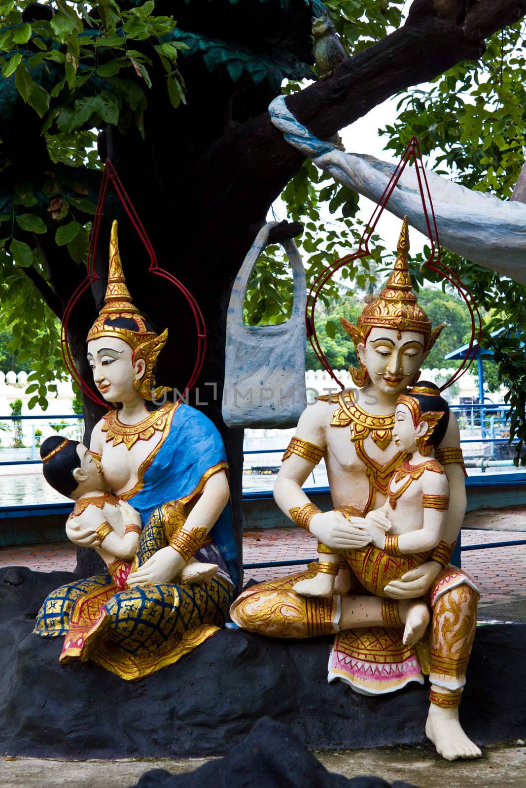 Deva in traditional Thai style decoration  in Temple Thailand