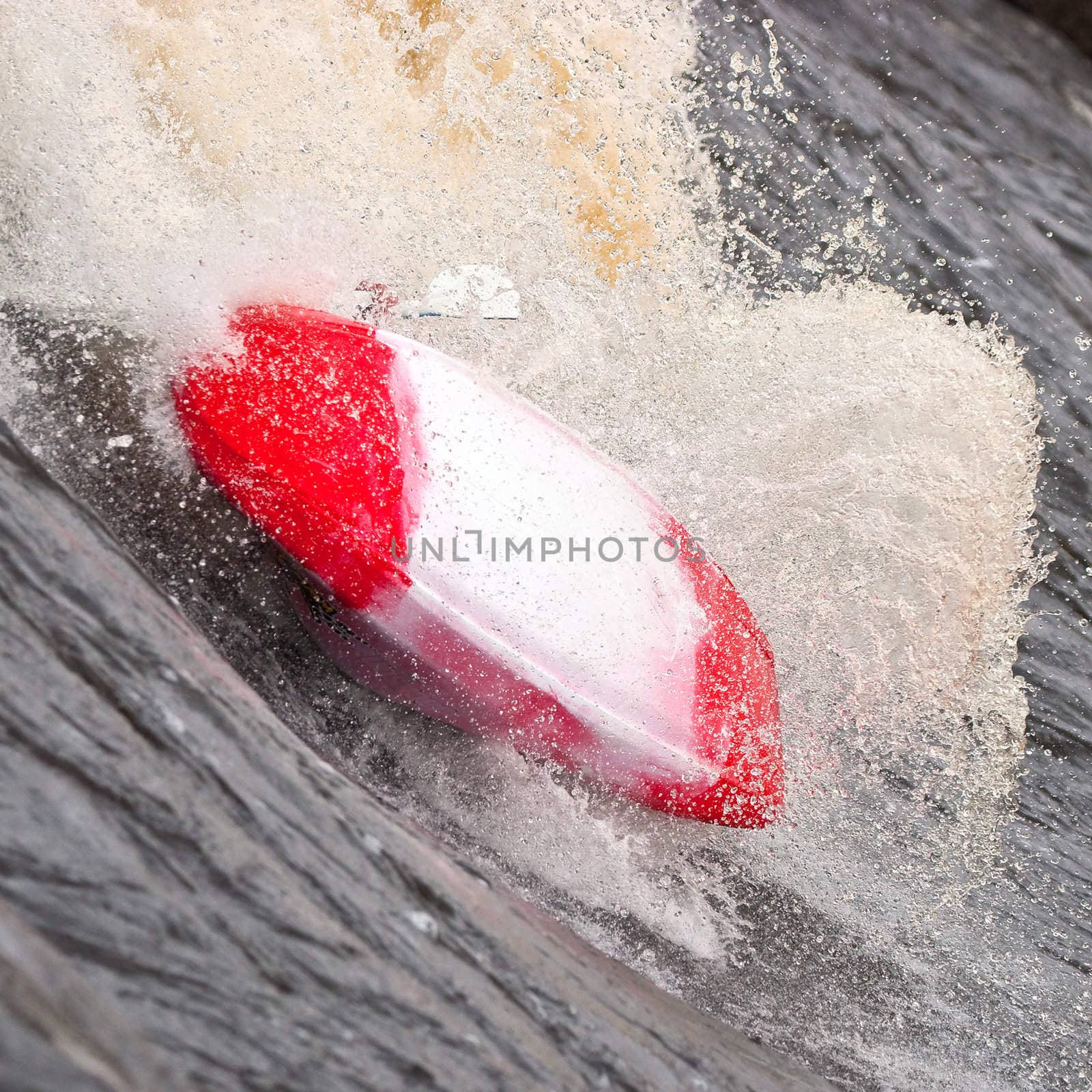 Kayak freestyle on whitewater, Russia, Msta, may 2010