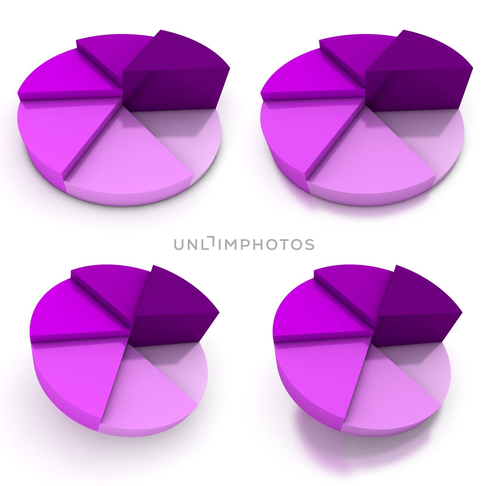 Pie Chart - Four Purple Views by PixBox