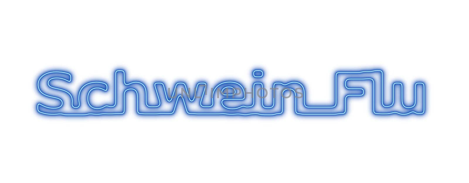 Neon sign about the schwein flu on white background