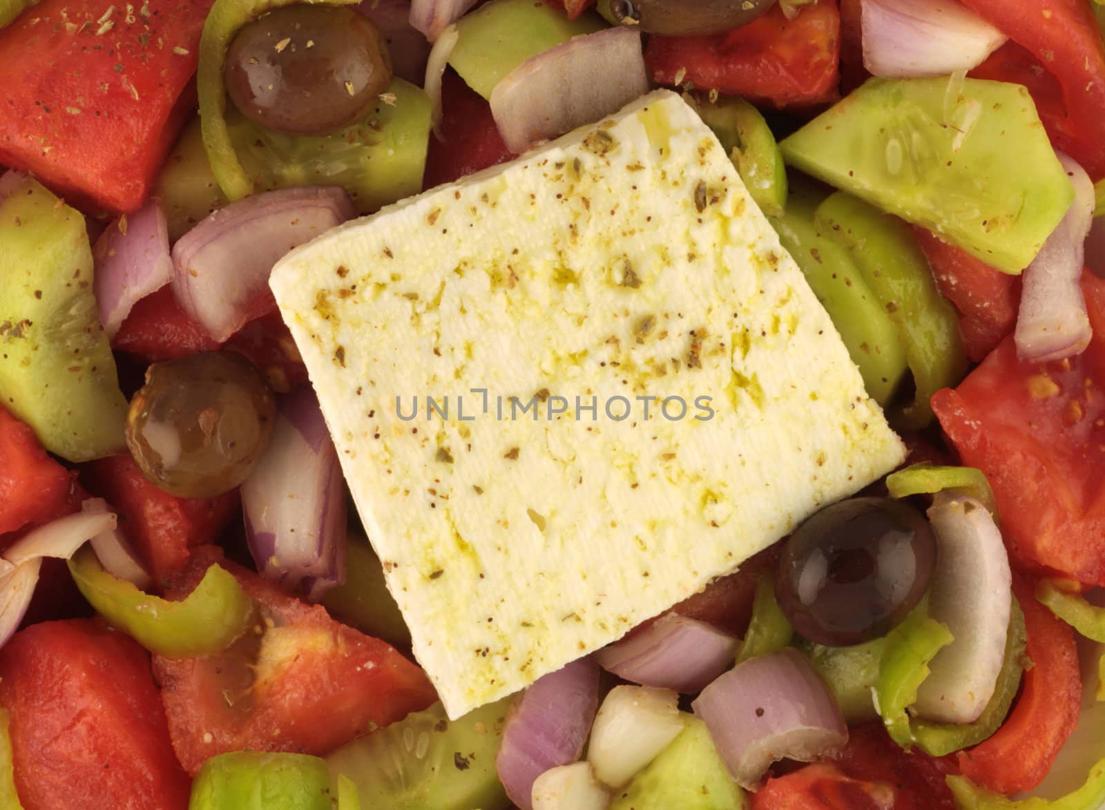 Close up of Greek salad