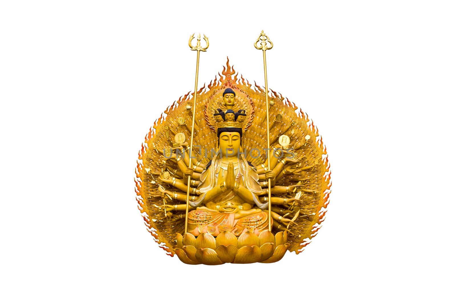 The images of Guanyin on white background