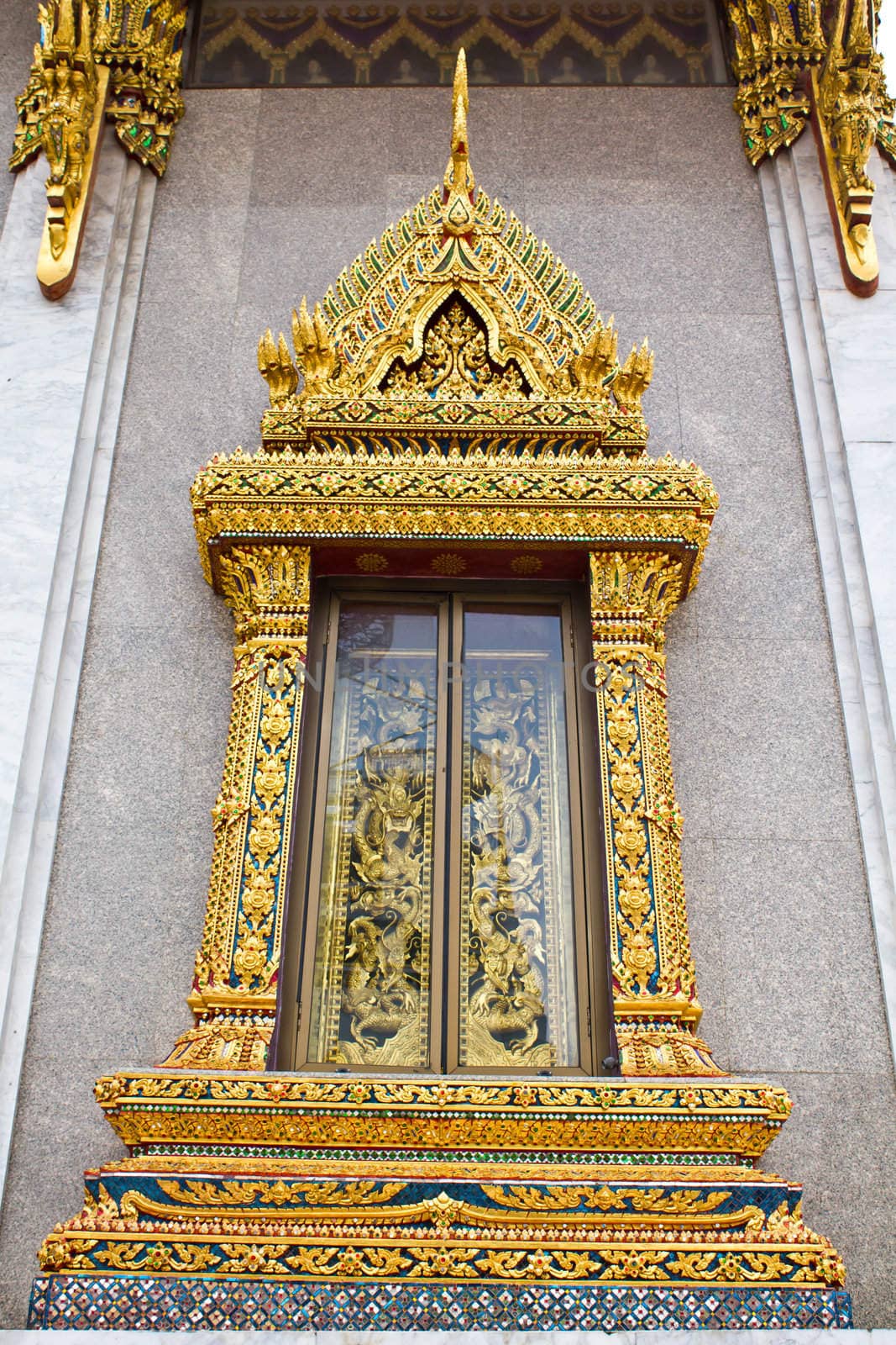 Traditional Thai style window in temple