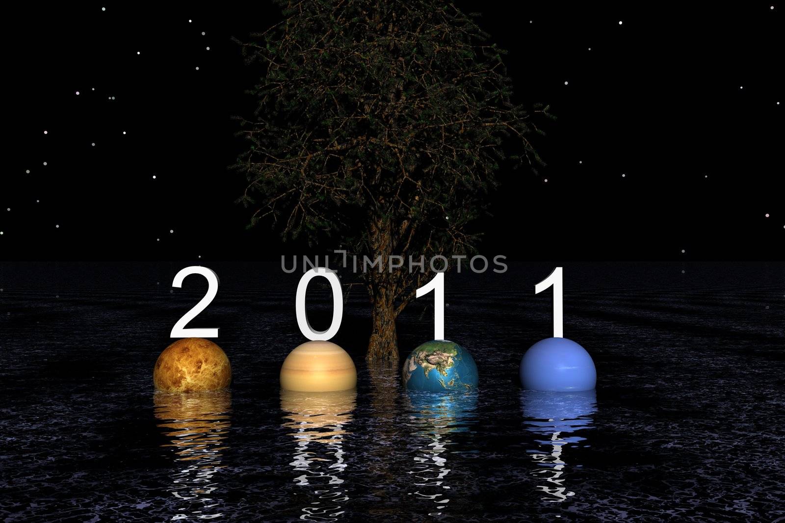 happy new yaer and planets