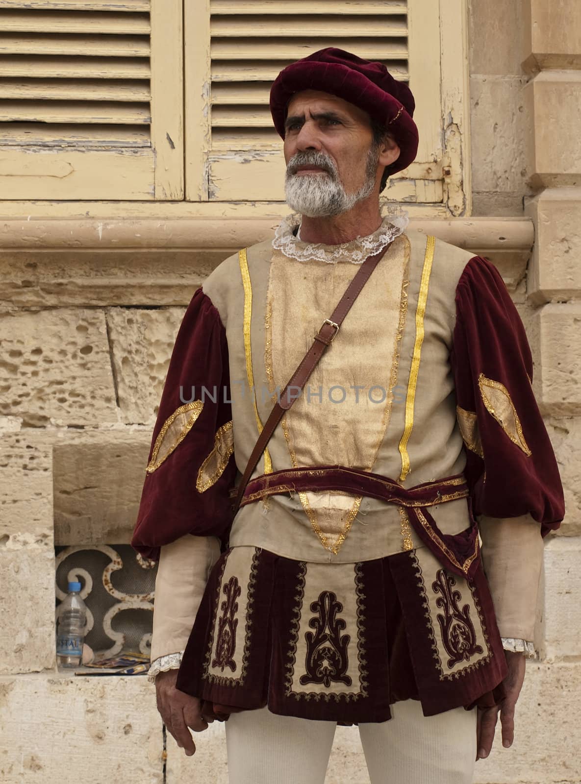 MDINA, MALTA - APR19 -  Nobleman during medieval reenactment in the old city of Mdina in Malta April 19, 2009