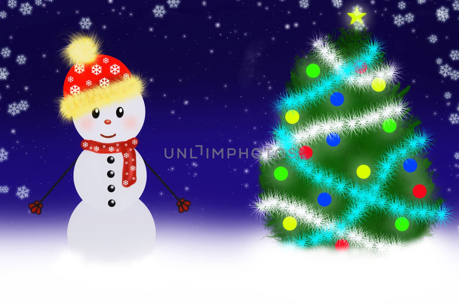 Snowman scene by nwp