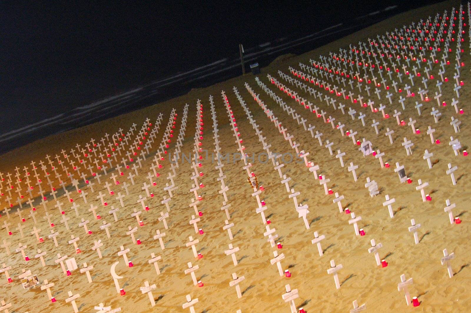 Cemetery in Sand as Tribute to Iraq War Soldiers