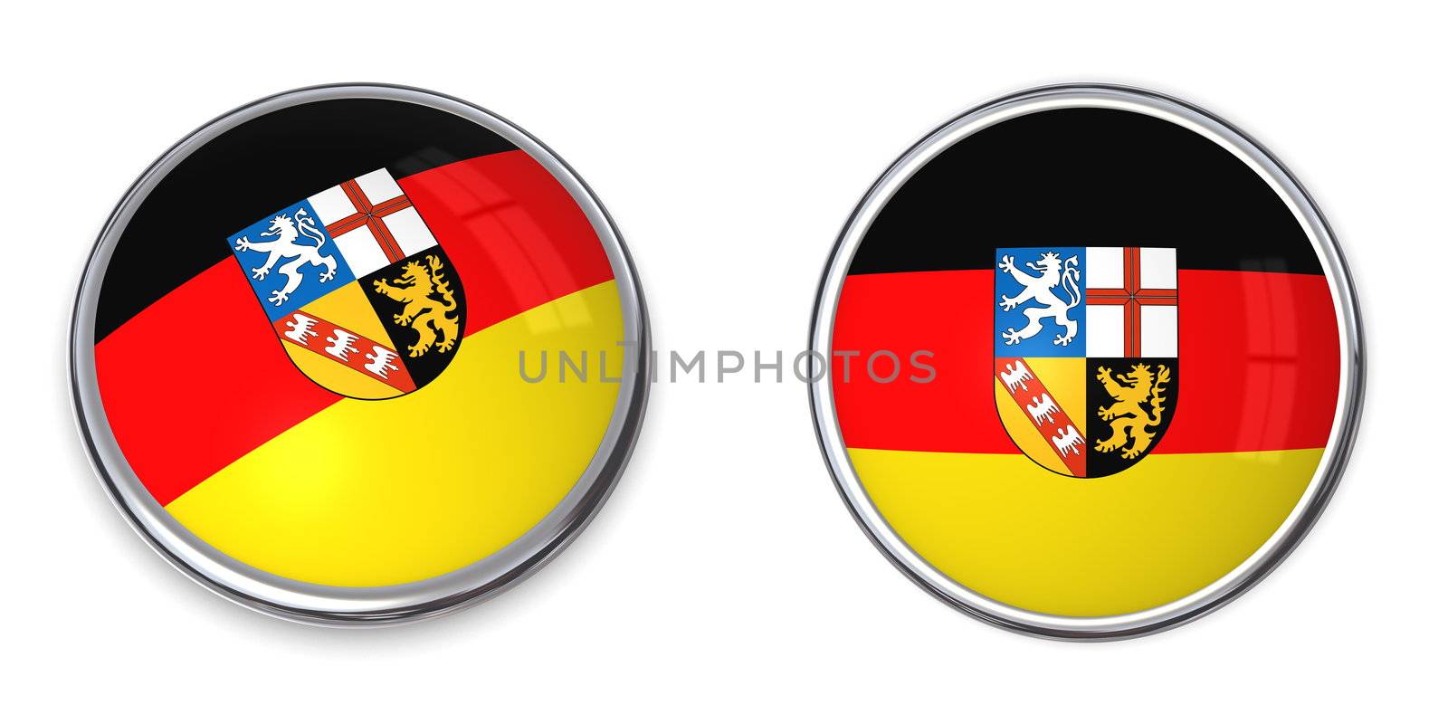 button style banner in 3D of Saarland/Germany