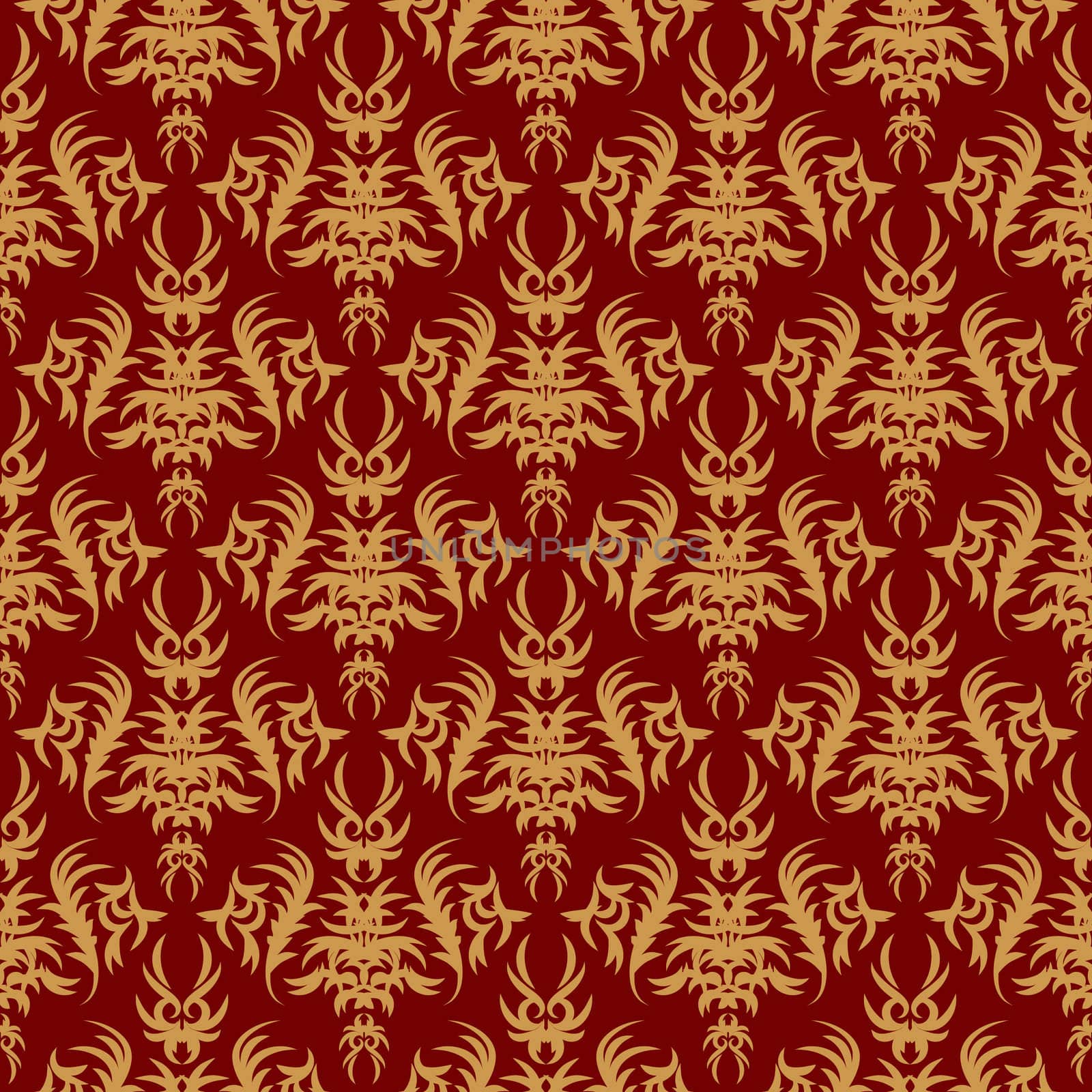 seamless pattern on a red background. Retro, vintage