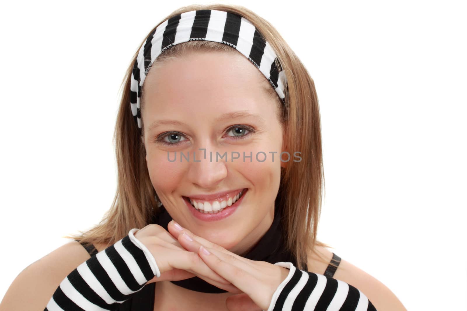 portrait of happy caucasian woman with nice smile