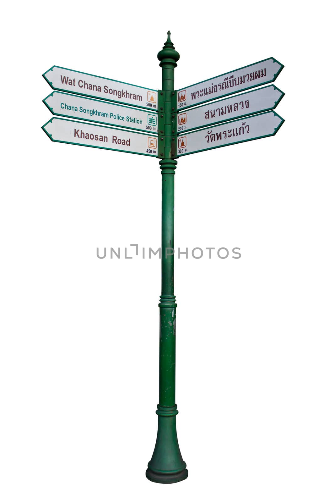 tourist guidepost isolated on white background by lavoview