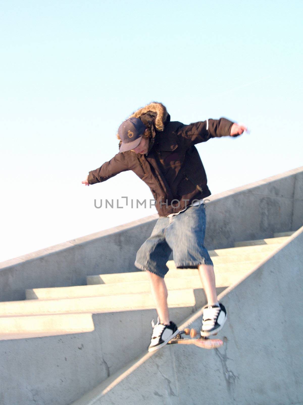 Urban lifestyle - Young teenager skate boarding
