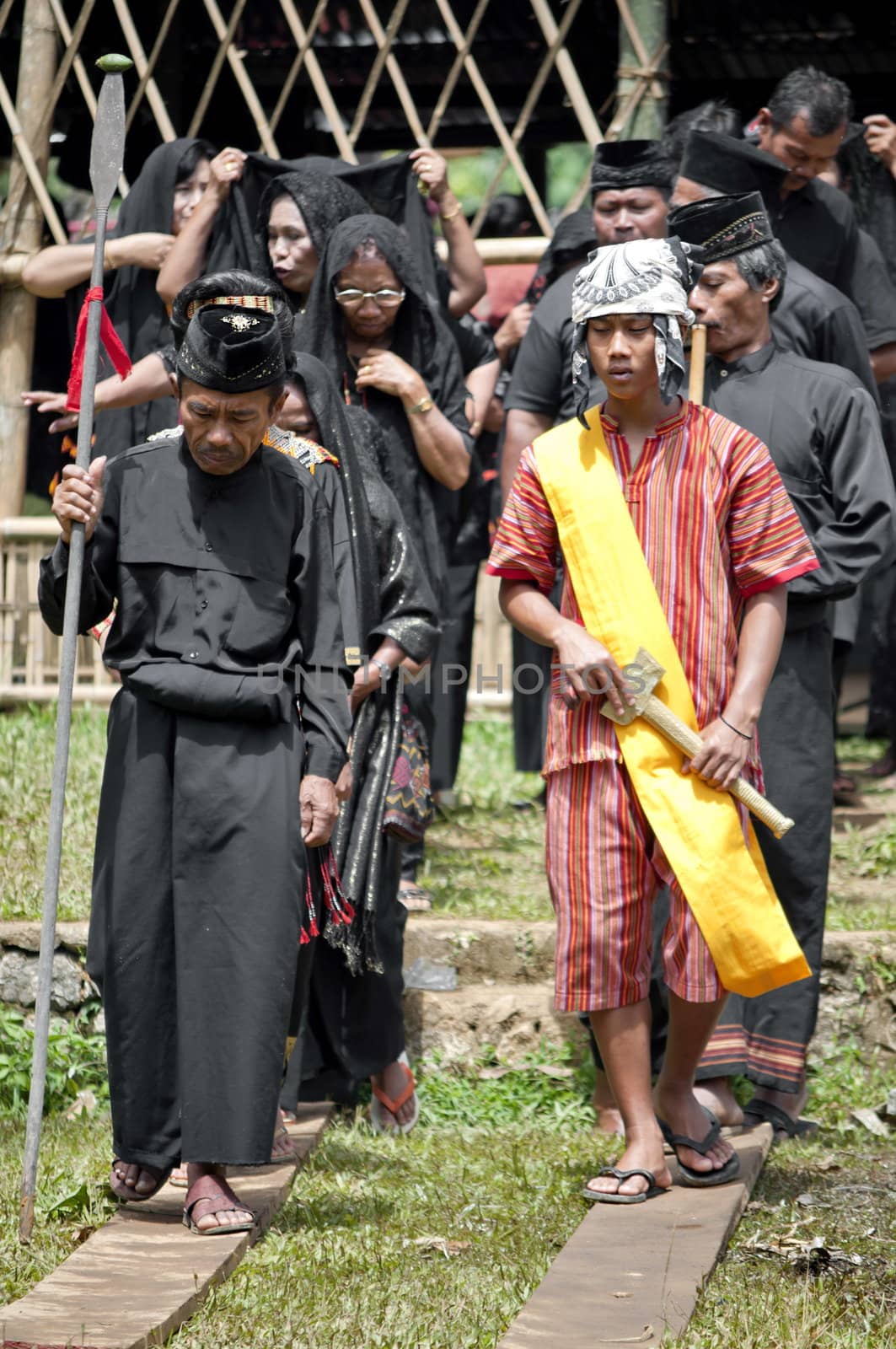 People during a traditional toraja funeral ceremony in Indonesian village on 15th August 2010