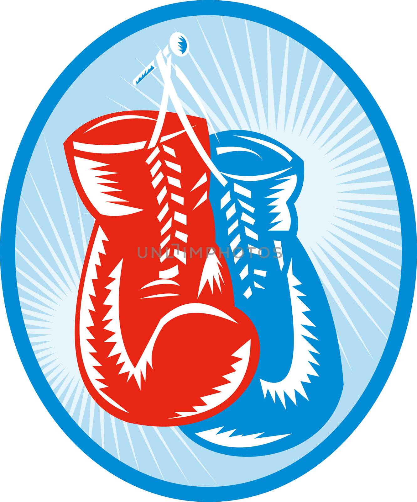 red and blue boxing gloves by patrimonio