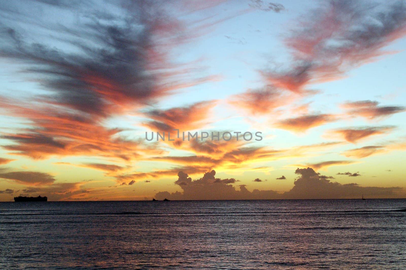 Clouds at Sunset on a Beach