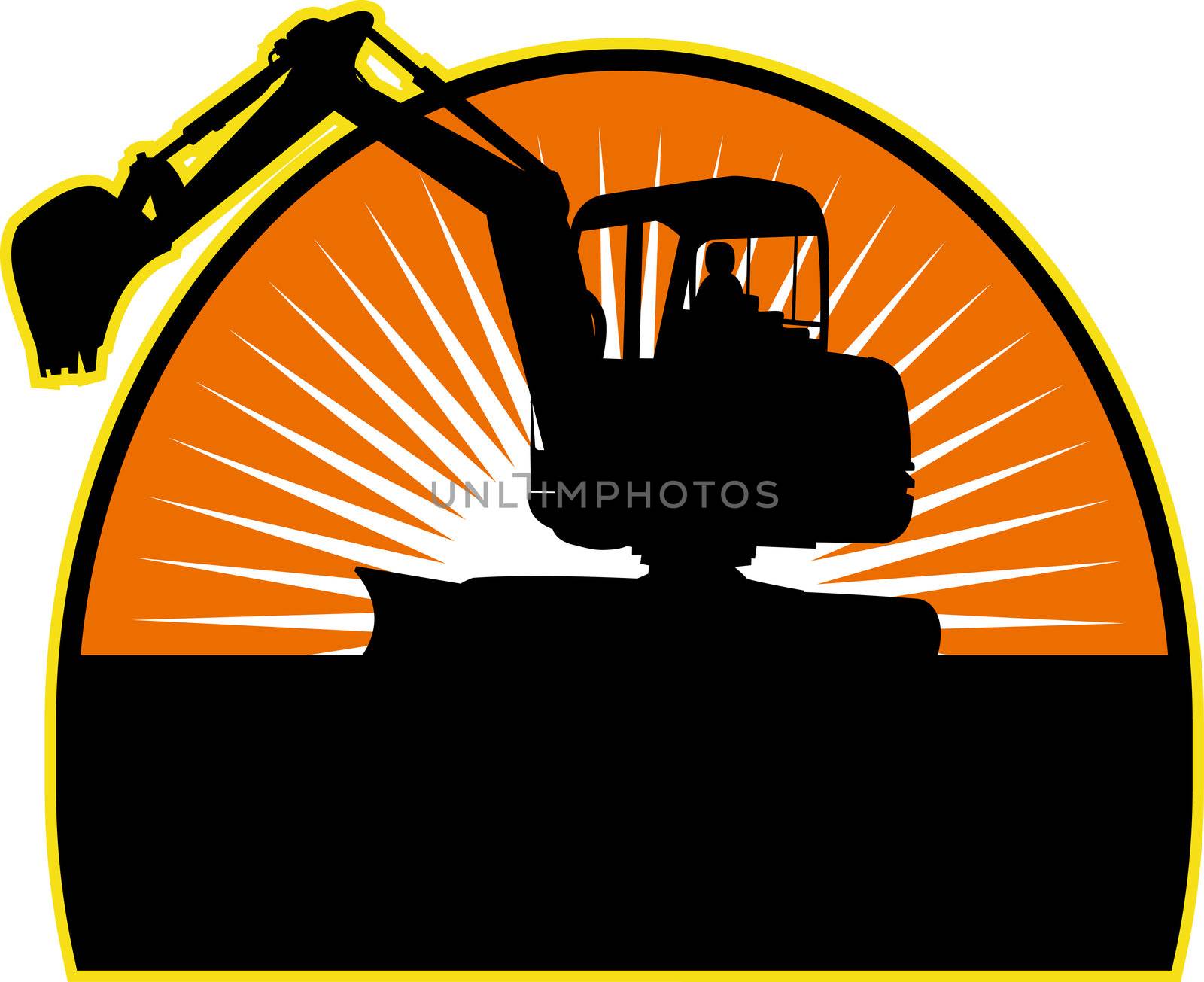 Mechanical Digger with sunburs by patrimonio