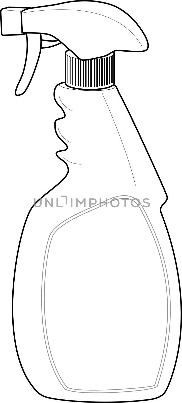 illustration of a line drawing of a Spray bottle cleaner