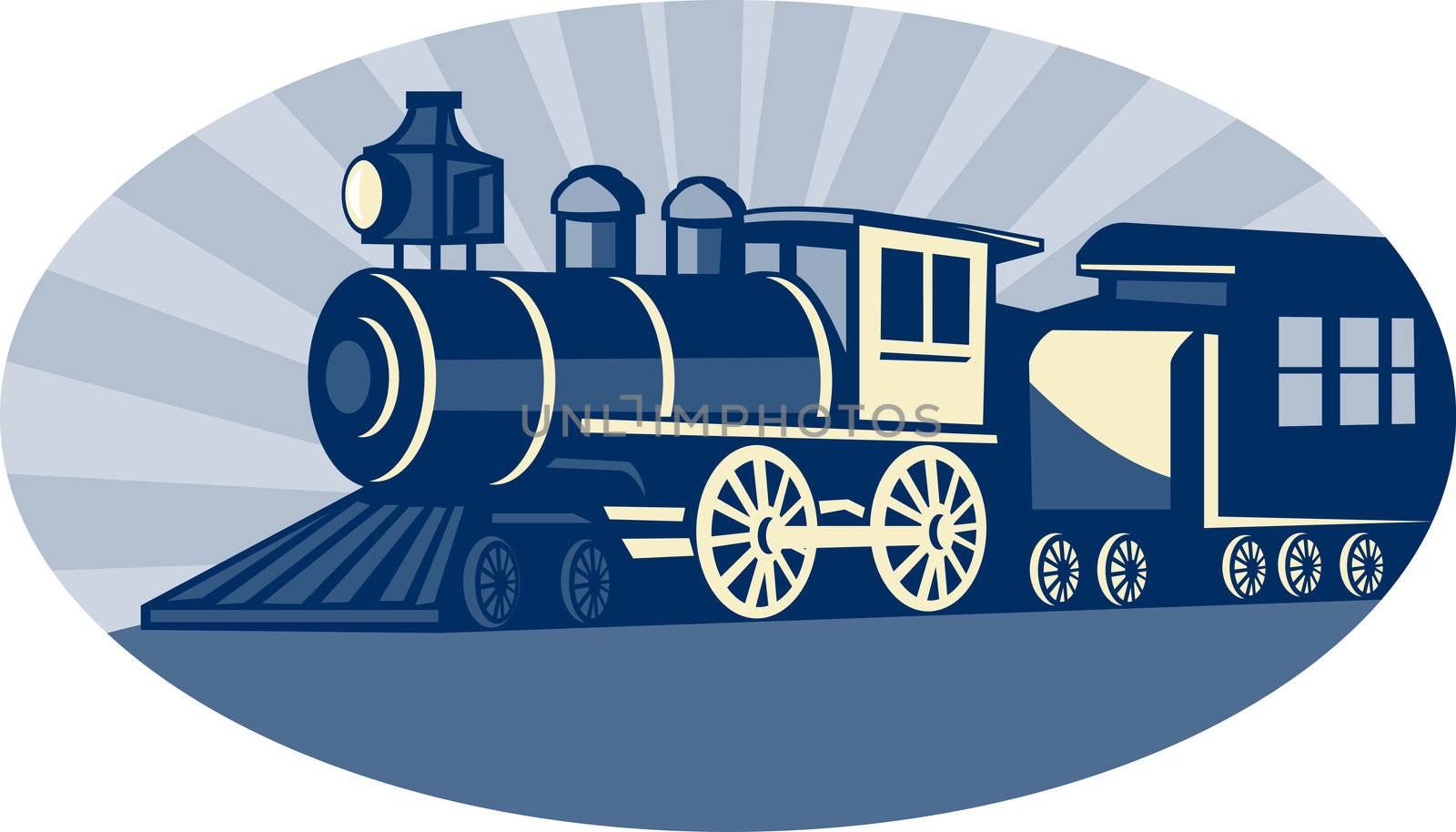Steam train or locomotive by patrimonio