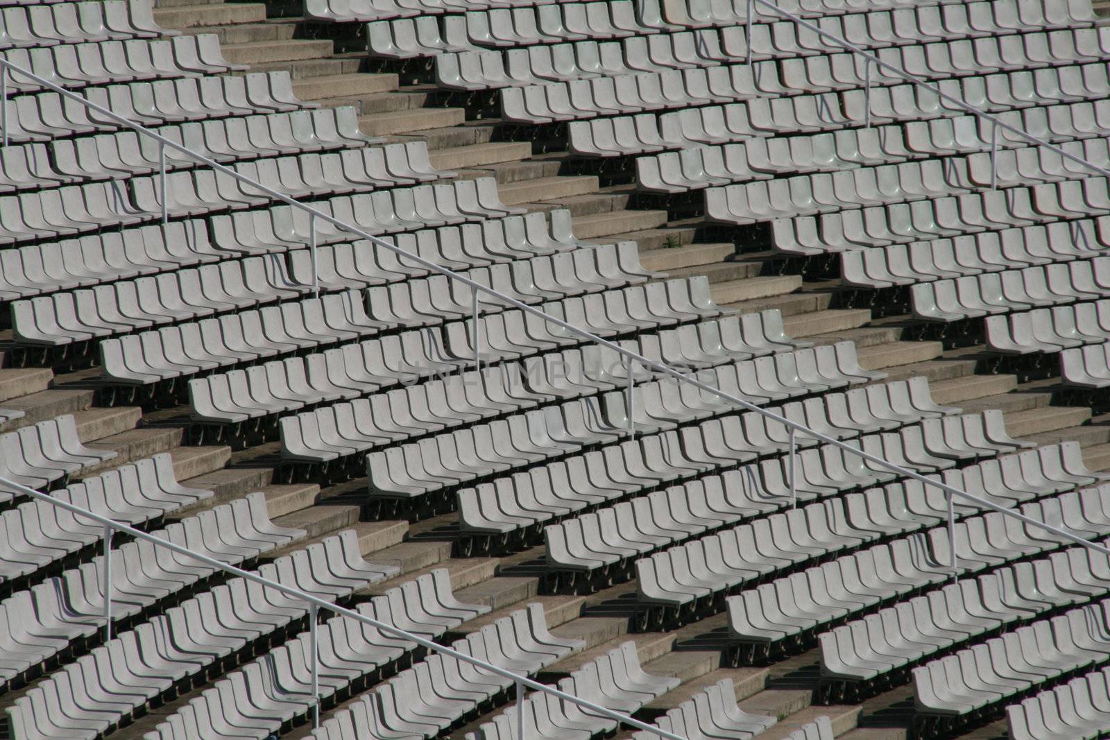 Terraces in expectation of supporters in a stadium of football