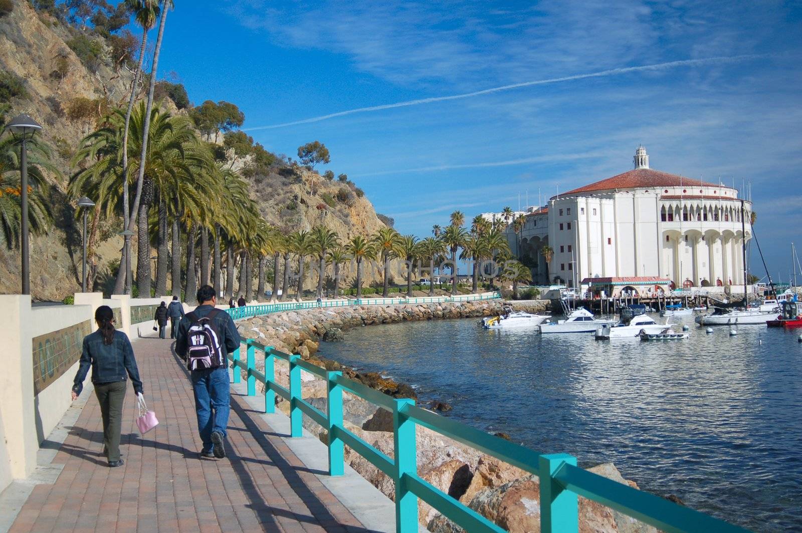 Couple travelling Catalina Island in california usa