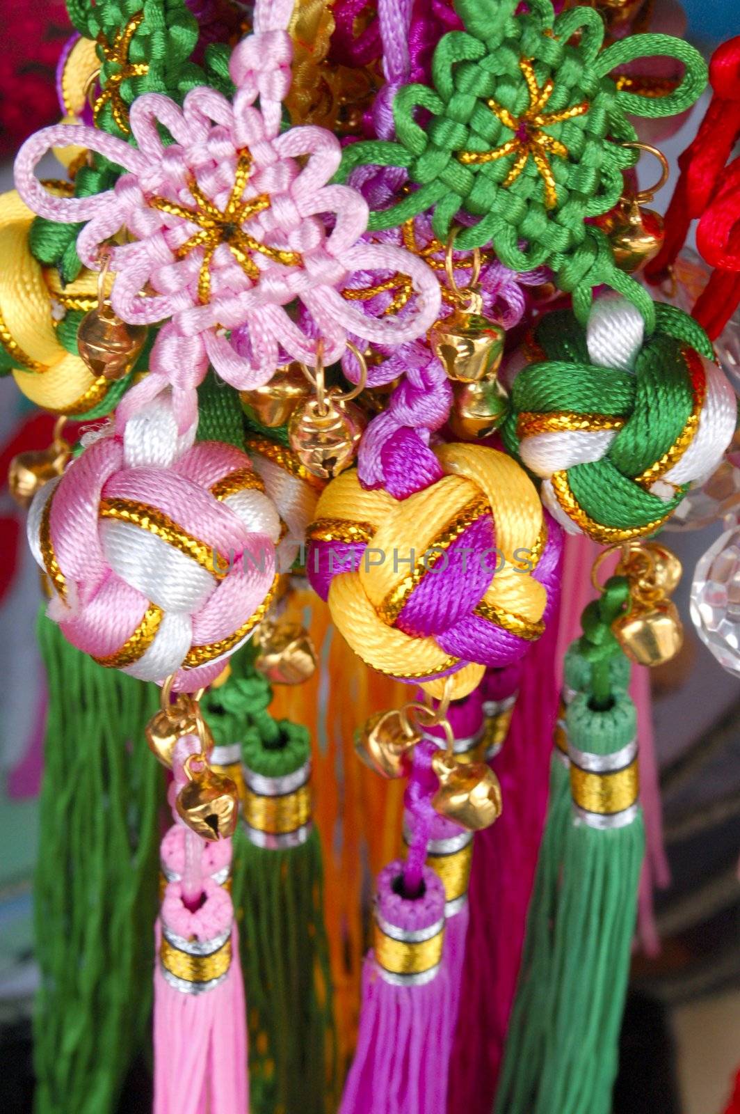 an isolated shot of colorful Chinese Decor Ribbons